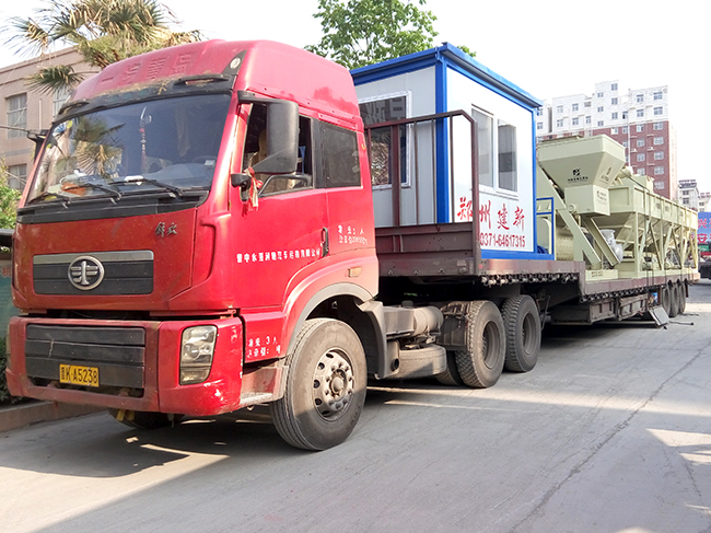 山東東明訂購的建新機械小型混凝土攪拌站已經(jīng)裝車發(fā)貨